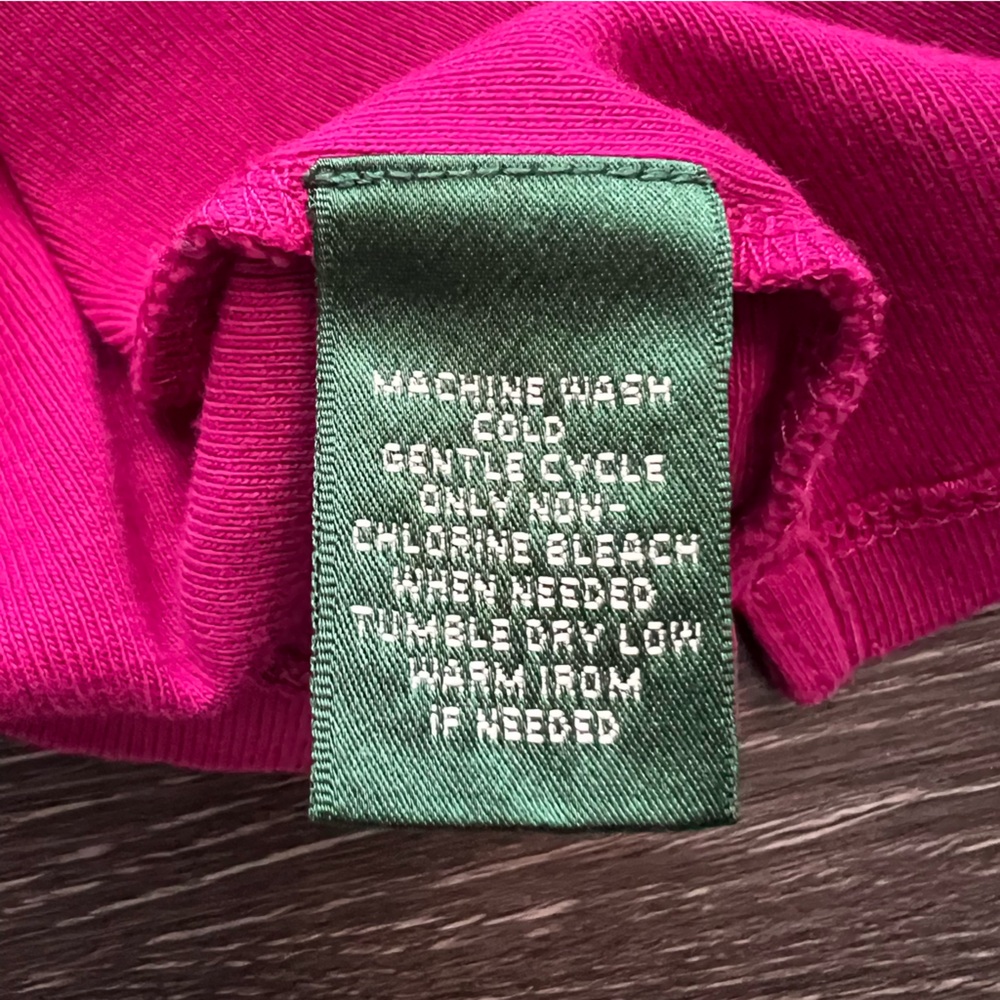 Lauren Ralph Lauren 100% Cotton Fuchsia Long-Sleeve with Utility Pocket - Picture 6 of 6